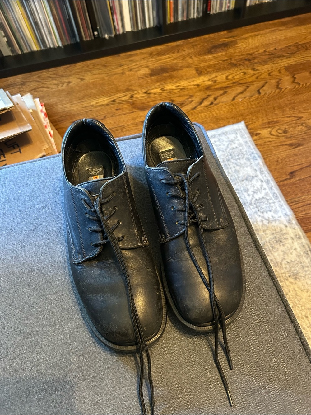 Dr. Martens Men's Black Leather Lace-Up Oxfords